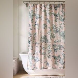 Anthropologie Eugenie Cotton Printed Floral Shower Curtain NWT